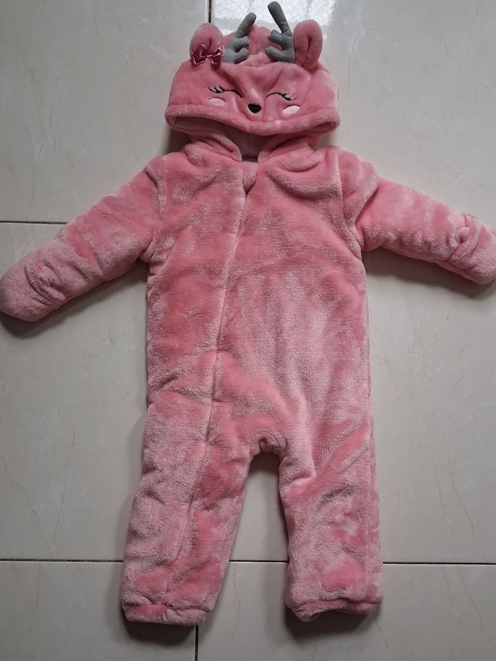 Koala Baby, Baby Girl Pink Fleece Hooded Snowsuit